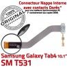Samsung Galaxy SM-T531 TAB4 Ch TAB Contacts Nappe Dorés Connecteur OFFICIELLE T531 de Chargeur Réparation MicroUSB 4 Charge ORIGINAL SM Qualité