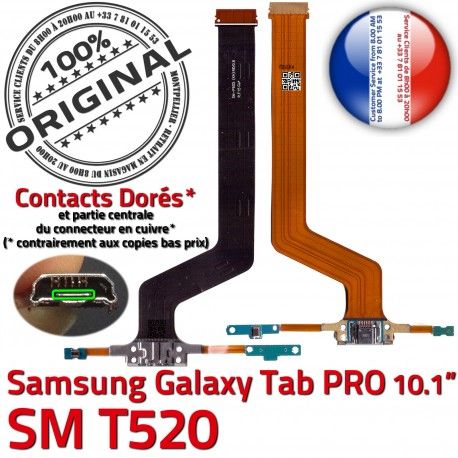 Samsung Galaxy TAB PRO SM-T520 C Chargeur ORIGINAL T520 Nappe de Doré OFFICIELLE Charge Réparation MicroUSB Connecteur Contacts Qualité SM
