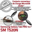 SM-T520N Micro USB TAB PRO C SM Galaxy Contact Charge Samsung Nappe OFFICIELLE ORIGINAL Doré MicroUSB Chargeur Réparation Qualité T520N Connecteur de