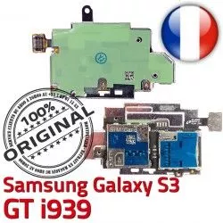 Carte Galaxy Connector Samsung Contacts GT Dorés Nappe S Lecteur Memoire Connecteur i939 Qualité Reader Micro-SD ORIGINAL S3 SIM