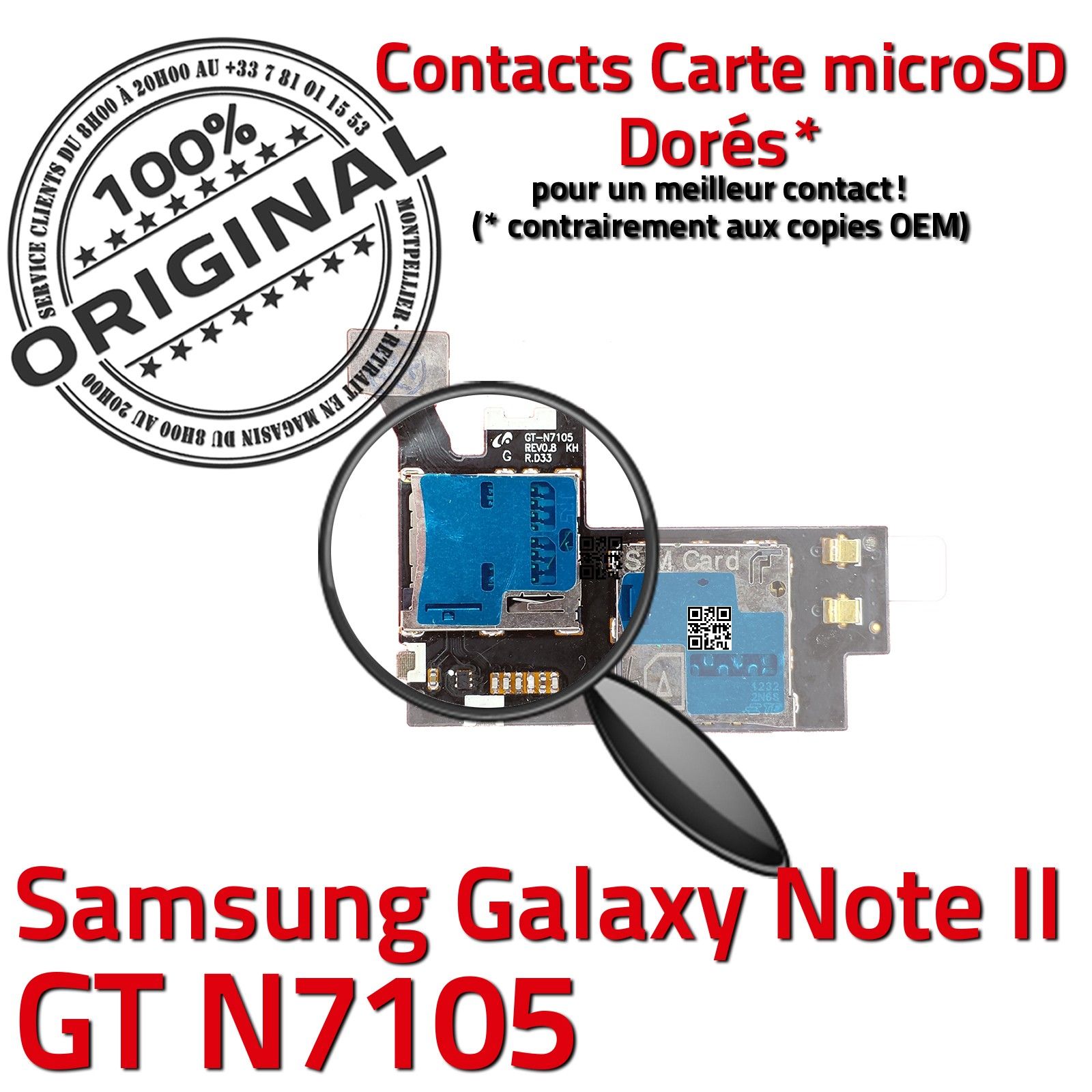 Lecteur carte SIM Samsung Galaxy Note 2 N7105