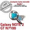 Samsung Galaxy NOTE 2 GT-N7100 S Nappe ORIGINAL Contact Memoire Reader Carte Lecteur Connecteur Connector Doré SD SIM Qualité