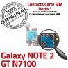 Samsung Galaxy NOTE 2 GT-N7100 S Qualité Reader Contact Nappe ORIGINAL Connecteur SD Lecteur Memoire Connector Doré SIM Carte