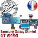 ORIGINAL Samsung Galaxy S4 mini GT i9190 Lecteur Carte Memoire SIM Micro-SD Connecteur Contacts Dorés Reader Connector Nappe