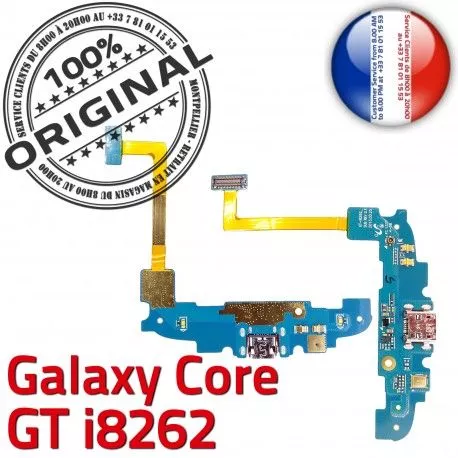 Samsung Galaxy Core GT i8262 C Qualité Microphone Connecteur ORIGINAL MicroUSB Chargeur Nappe Charge Antenne Prise OFFICIELLE RESEAU