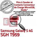 Samsung Galaxy S 4G SGH T959 C Prise charge Connector de Dorés ORIGINAL Chargeur Connecteur Pins à USB Dock Micro souder Flex