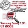 Samsung Galaxy S SCL GT i9003 C Prise Connecteur Connector Pins Dorés de ORIGINAL à charge souder Micro Chargeur USB Dock Flex