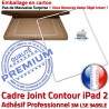 PACK iPad 2 A1395 Joint B Verre Vitre Precollé Blanche Réparation Adhésif HOME Tablette PREMIUM Bouton Tactile Apple Ecran iPad2 Cadre
