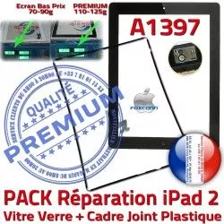 N 2 Réparation iPad Joint Bouton A1397 Verre Noire Adhésif Apple Vitre iPad2 Precollé Tactile PREMIUM HOME KIT Cadre Chassis Tablette PACK