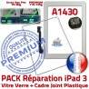 PACK iPad 3 A1430 Joint B iPad3 Bouton Verre Precollée PREMIUM Contour HOME Blanche Vitre Cadre Tablette Adhésif Apple Réparation Tactile