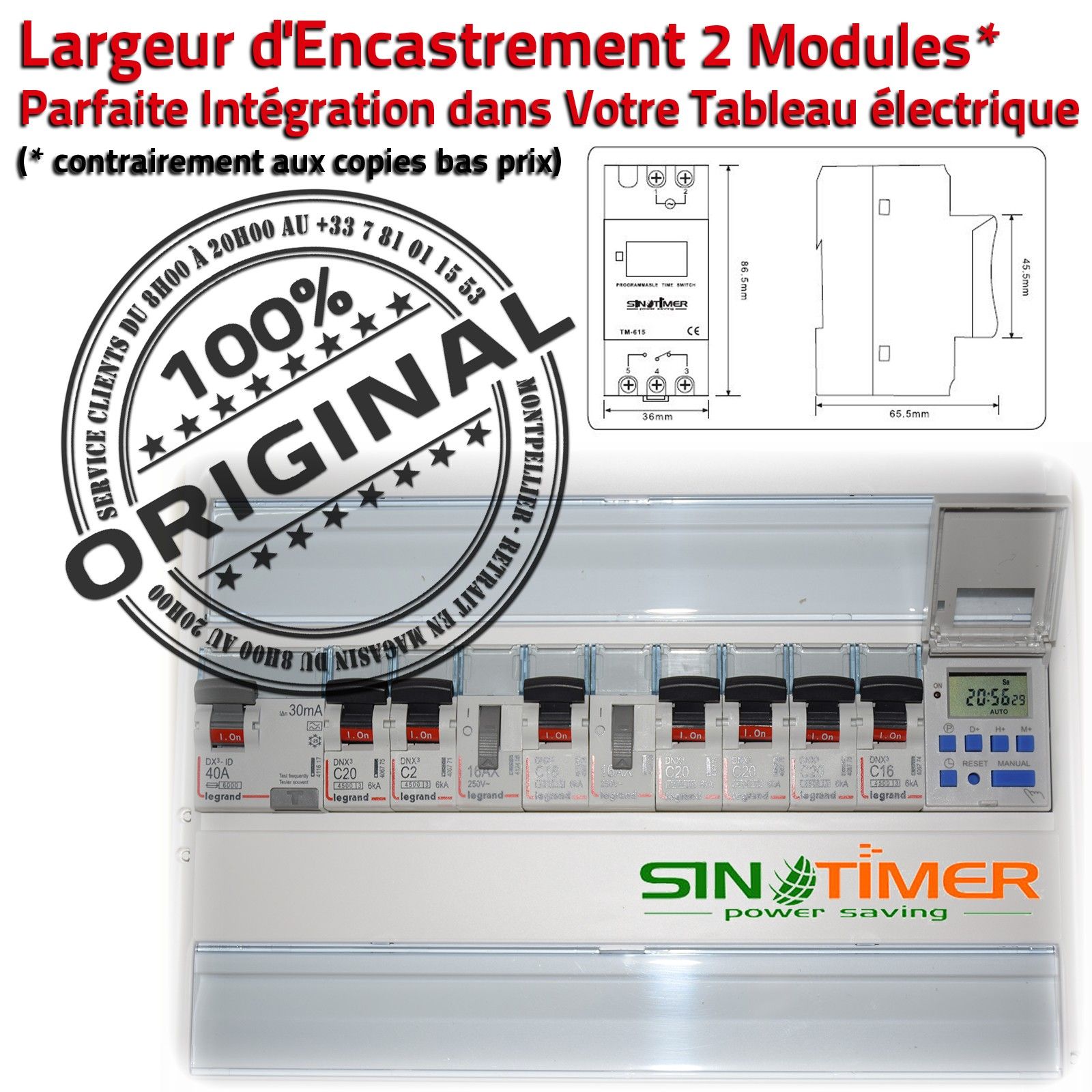 Minuterie Journalière Electronique Programmation Chauffage Tableau  électrique Rail DIN 16A 4000W 4kW Minuteur Digital