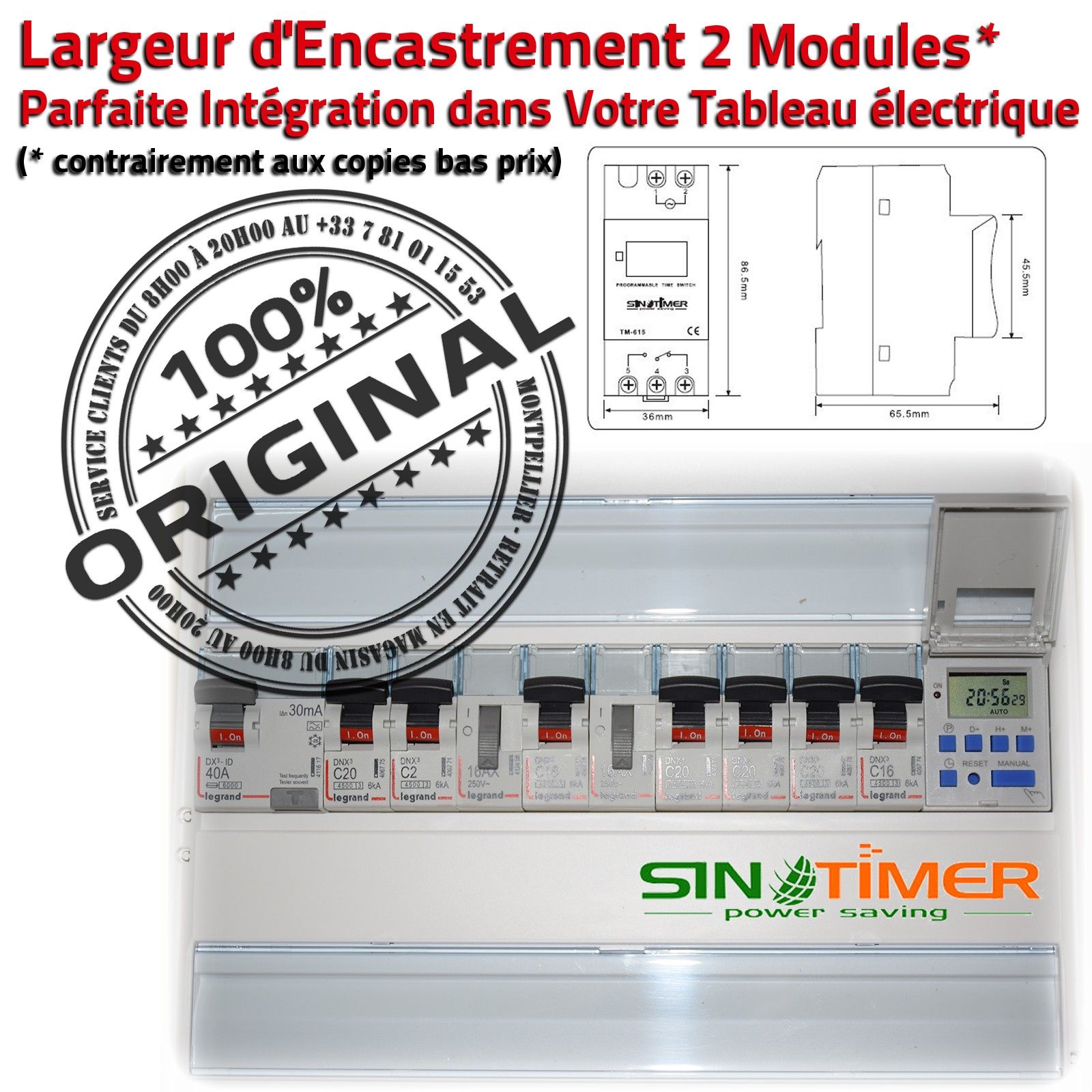 Commande Automatique Jour-Nuit Heures Creuses Arrosage Rail DIN 16A 4kW
