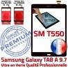 Samsung Galaxy TAB A SM-T550 N Adhésif Vitre Tactile Qualité Prémonté Assemblée TAB-A Supérieure Verre PREMIUM Noire Noir SM Ecran T550 9.7