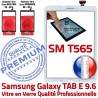 Samsung Galaxy TAB E SM-T565 B Adhésif SM Qualité Prémonté Blanc PREMIUM Ecran Verre Tactile T565 Supérieure Blanche Assemblée Vitre TAB-E 9.6