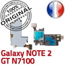 N7100 Reader GT SIM Doré Galaxy Connecteur Samsung NOTE2 Micro-SD Nappe Qualité ORIGINAL Contact Carte Connector Lecteur Memoire S1