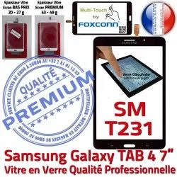 NZWAXEF Vitre Adhésif Qualité SM-T231NZWAXEF Galaxy Noire Samsung TAB4 Assemblée Tactile Supérieure LCD PREMIUM Ecran N SM-T231 Verre Prémonté