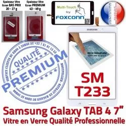 LCD Blanche PREMIUM Samsung B Qualité Prémonté Adhésif Tactile Supérieure Vitre 7 inch Assemblée Verre Ecran TAB4 SM-T233 Galaxy