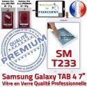 Samsung Galaxy SM-T233NZWAXEF B Blanche PREMIUM Ecran Supérieure Verre Tactile LCD Vitre TAB4 SM-T233 Prémonté NZWAXEF Adhésif Assemblée Qualité