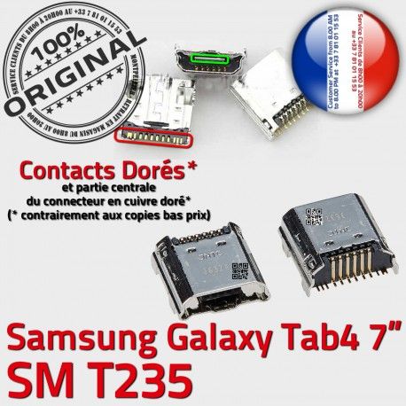 Samsung Galaxy Tab4 SM-T235 USB Prise ORIGINAL Connector à SLOT de Qualité Fiche Chargeur TAB4 Pins souder Dock MicroUSB Dorés charge