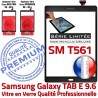 Samsung Galaxy TAB-E SM T561 N Noir Vitre Adhésif Metal 9.6 Noire Assemblé Tactile Assemblée PREMIUM Qualité SM-T561 Ecran Verre Metallic