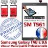 Samsung Galaxy TAB-E SM T561 G Verre Vitre 9.6 Tactile Adhésif Grise Gris PREMIUM Ecran Limitée Assemblée Série SM-T561 Titanium Qualité